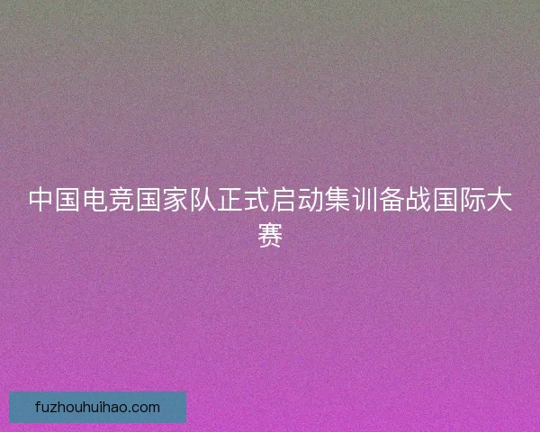 中国电竞国家队正式启动集训备战国际大赛